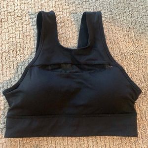 Black Lululemon Sports Bra with mesh detailing